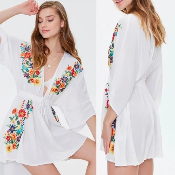 Forever 21 | Dresses | Forever 2 Embroidered Floral Dress Nwot | Poshmark